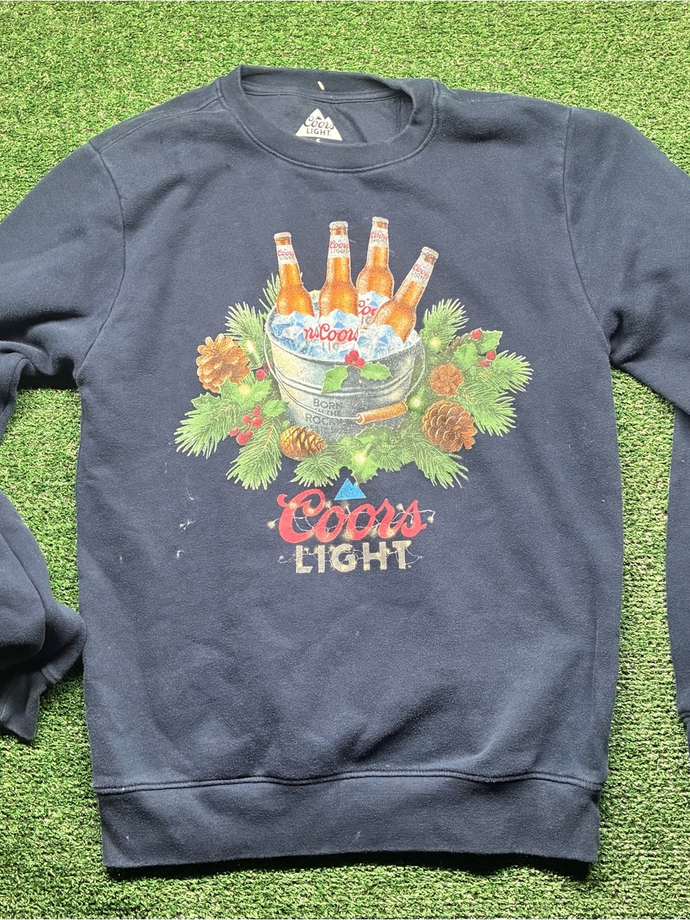 Men's Navy Graphic Crewneck Sweater
